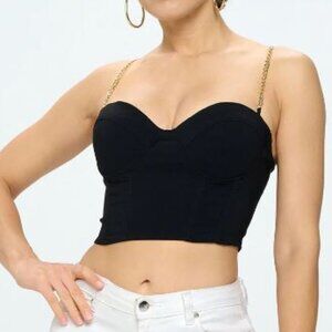 Chain Strap Bustier Top